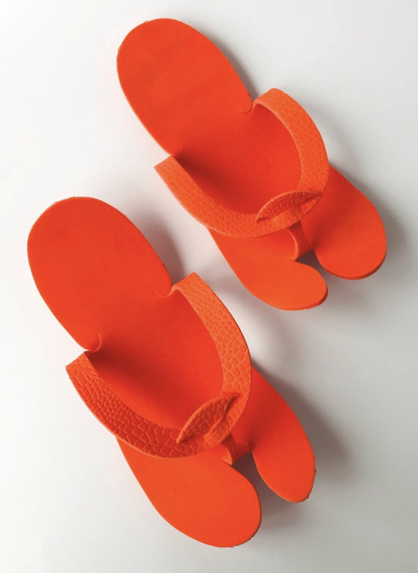 Одноразові тапочки-в'єтнамки 25 пар, помаранчеві