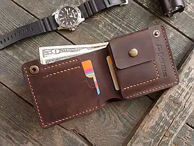 Чоловічий гаманець коричневий із натуральної шкіри KESSLER brown сrаzy horse