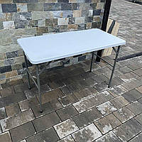 Розкладний садовий стіл 122 см білий Складний