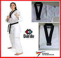 Добок для тхеквондо із чорним коміром Daedo TA 20054 WTF теквондо костюм форма одяг для бойових мистецтв