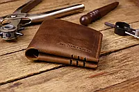 Кожаное мужское портмоне из винтажной натуральной кожи МАНЧЕСТЕР кошелек