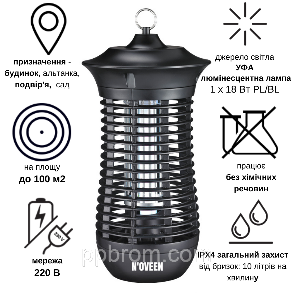 Знищувач комах вуличний Noveen IKN-18 IPX4 (до 100 кв.м), фото 1