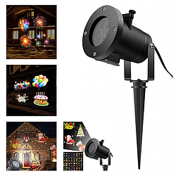 Садовий лазерний проектор Christmas Laser Projector №16F / Водонепроникний Новорічний проектор