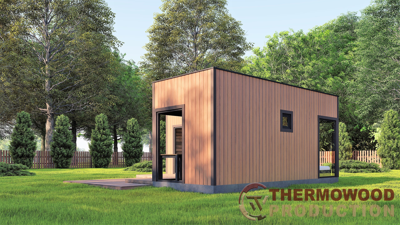 Модульный гостевой дом c баней 6,3х6,0м Sauna House 5 от Thermowood Production