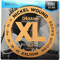 Струны D'Addario EXL115W Nickel Wound Medium Wound 3-rd 11-49