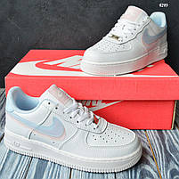Світло-блакитні кроссівки Nike Air Force 1 жіночі. Жіноче взуття Найк Аір Форс 1 весна осінь., фото 5
