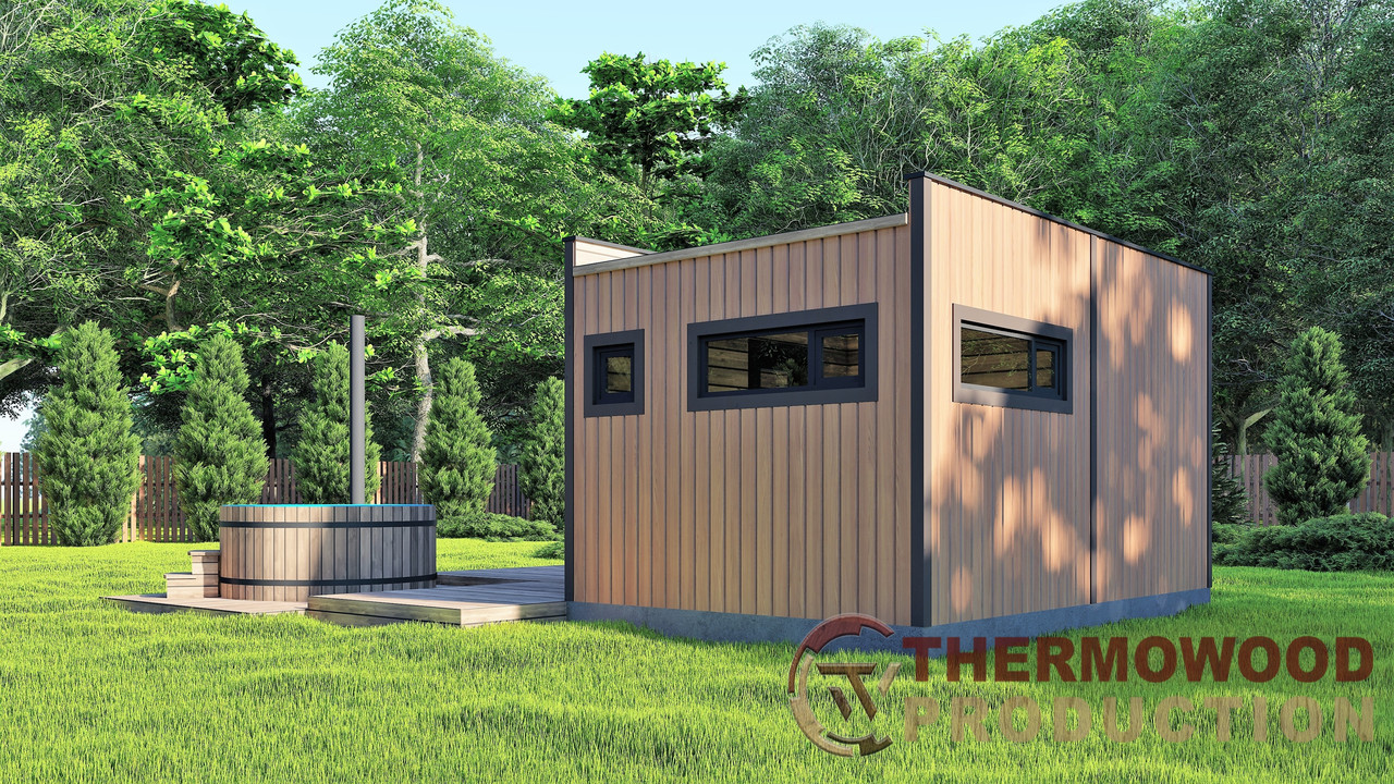 Модульний будинок-баня 5,0х4,7м Sauna House 8 під ключ від виробника Thermowood Production