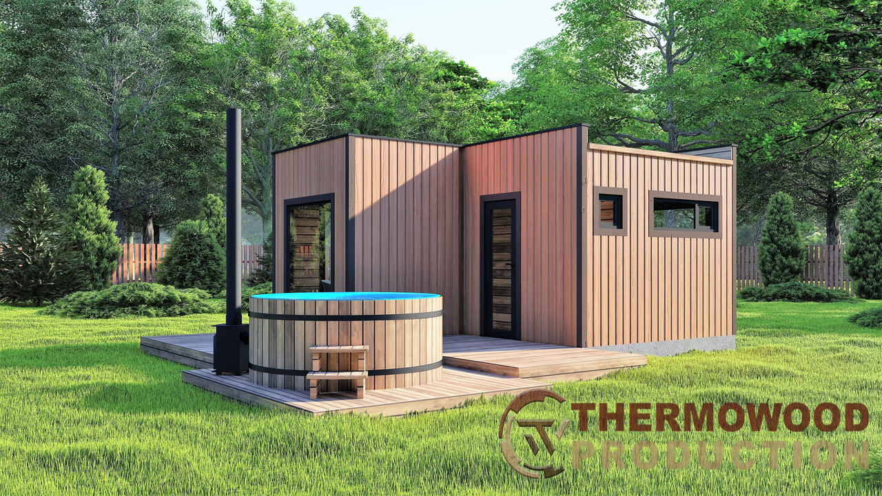 Модульний будинок-баня 5,0х4,7м Sauna House 8 під ключ від виробника Thermowood Production