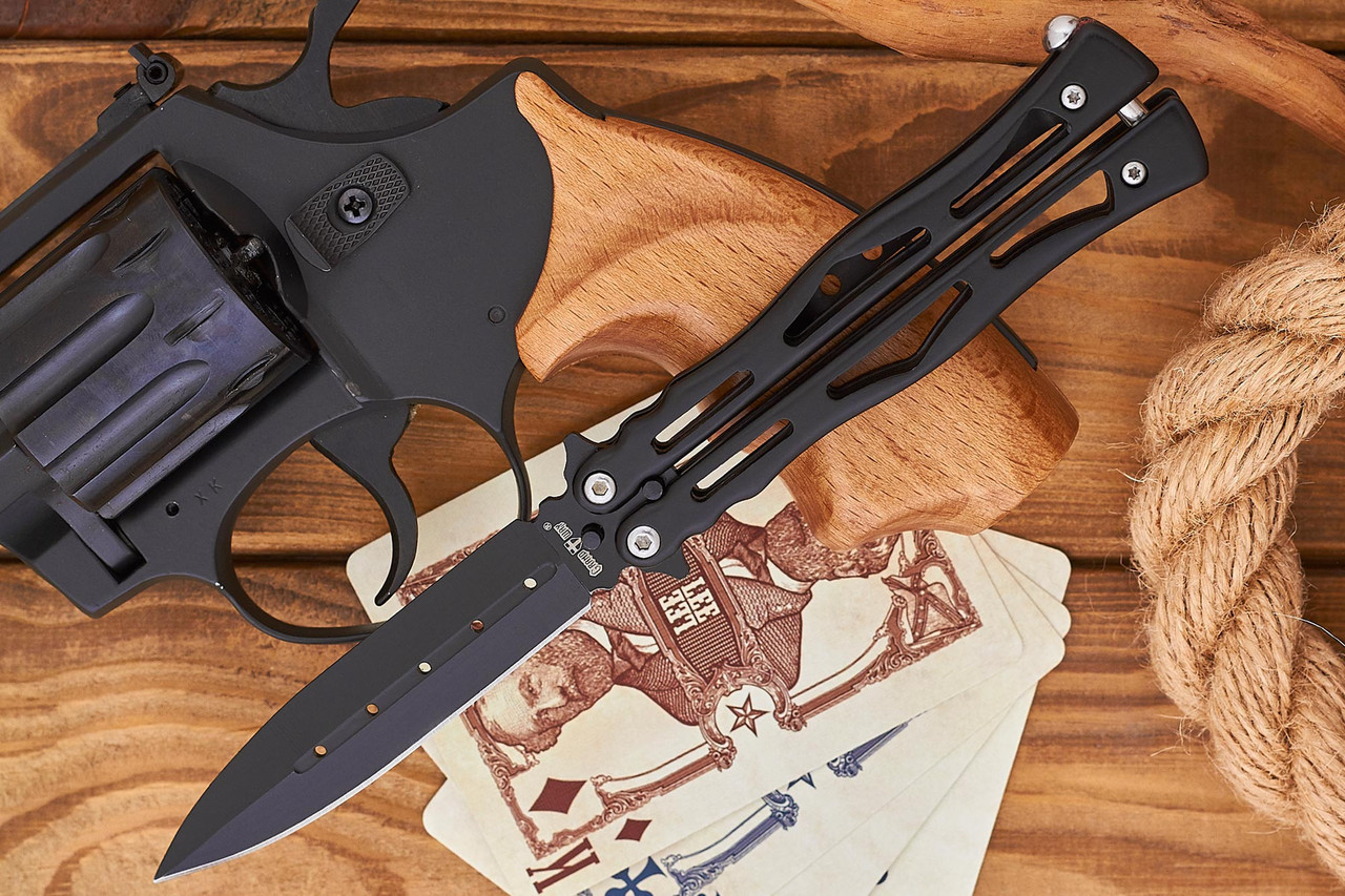 Ніж метелик балісонг чорного кольору GW 915 Black