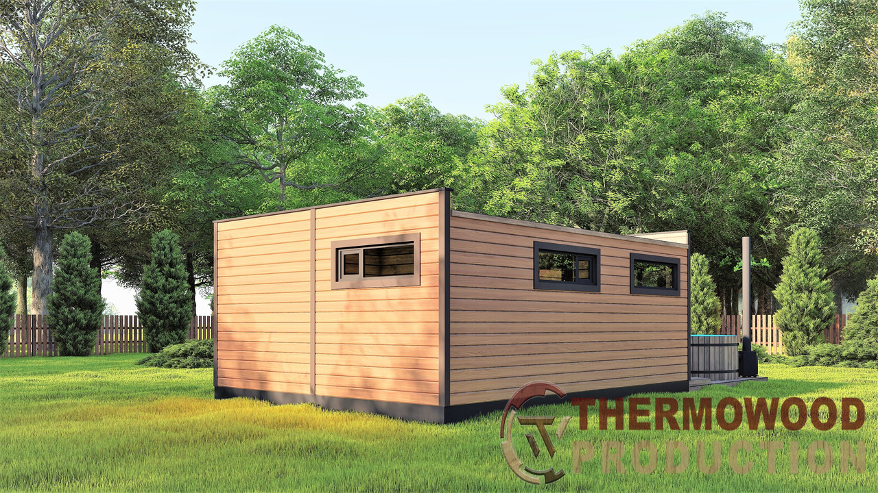 Модульний дачний будинок з банею 6,0х4,6м Sauna House 9 від Thermowood Production