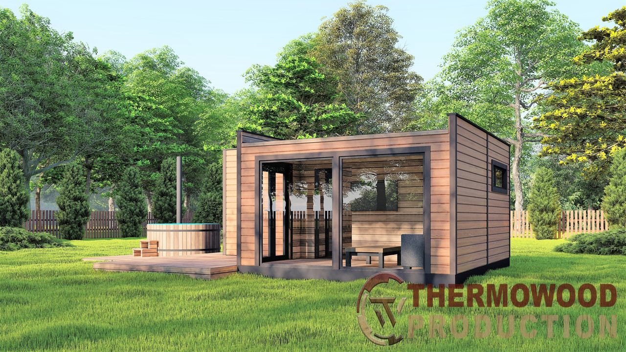 Модульний дачний будинок з банею 6,0х4,6м Sauna House 9 від Thermowood Production