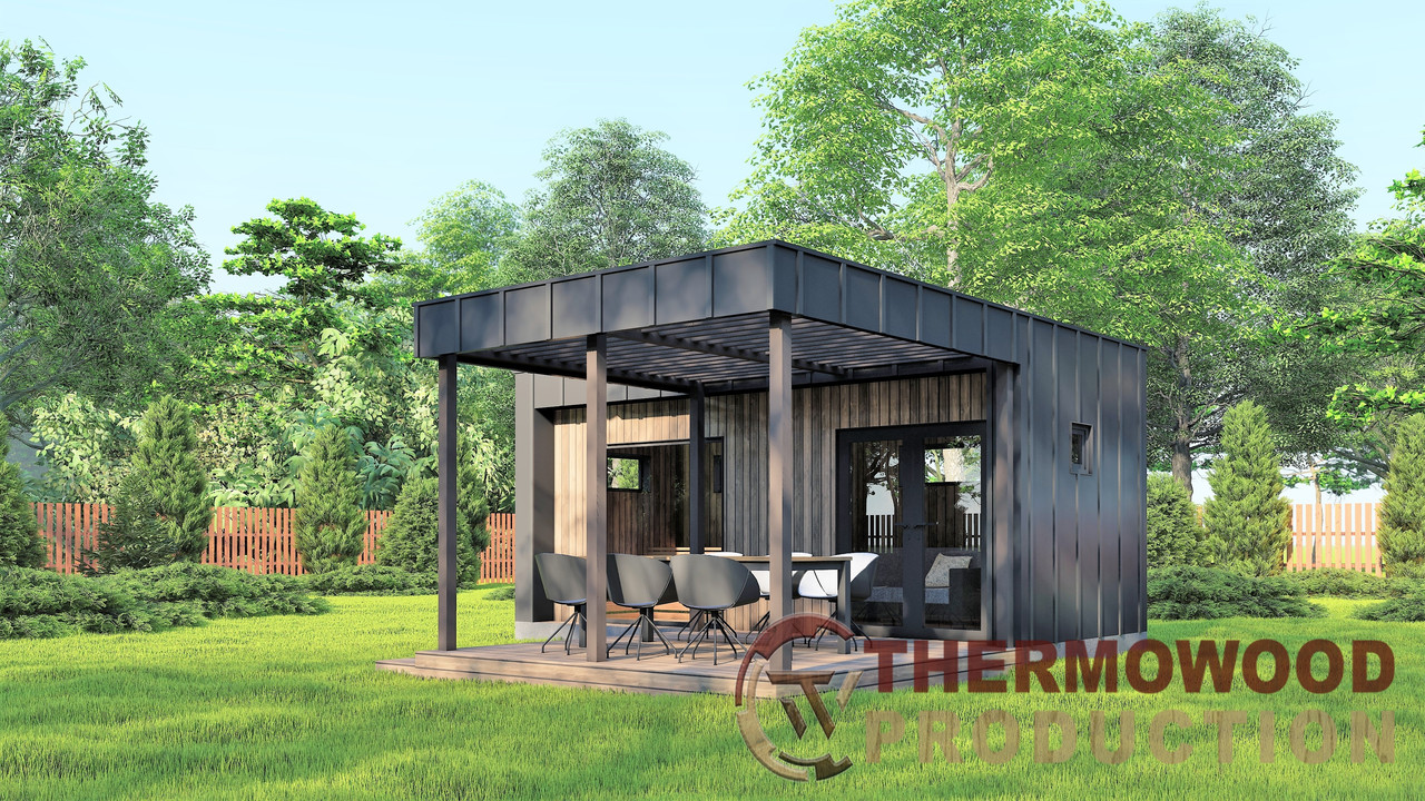 Модульний каркасний будинок 6,0х6,0м з банею Sauna House 10 під ключ від Thermowood Production