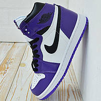 Фіолетові кросівки Nike Air Jordan 1 Retro жіночі. Модне жіноче взуття Найк Аір Джордан 1 Ретро., фото 3