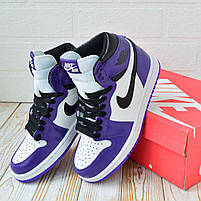 Фіолетові кросівки Nike Air Jordan 1 Retro жіночі. Модне жіноче взуття Найк Аір Джордан 1 Ретро., фото 5