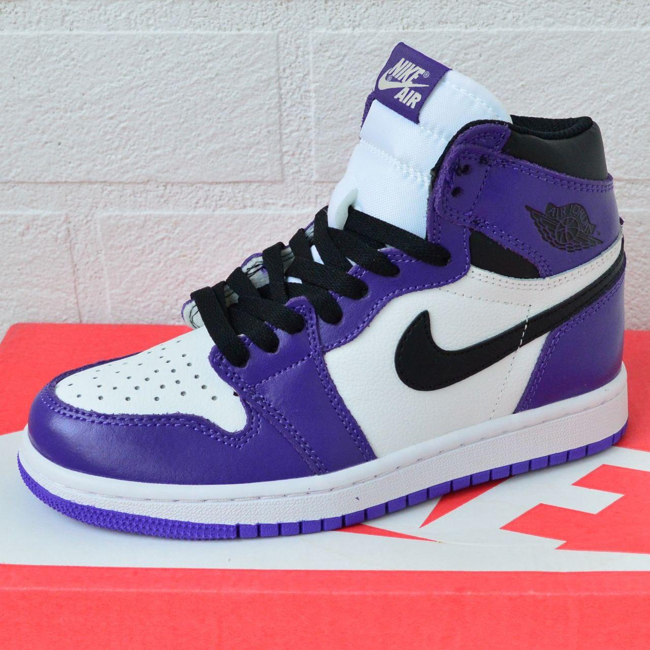 Фіолетові кросівки Nike Air Jordan 1 Retro жіночі. Модне жіноче взуття Найк Аір Джордан 1 Ретро.