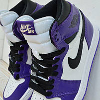 Фіолетові кросівки Nike Air Jordan 1 Retro жіночі. Модне жіноче взуття Найк Аір Джордан 1 Ретро., фото 11