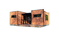 Модульный гостевой дом-баня 7,2х5,6м Sauna House 11 под ключ от Thermowood Production