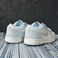 Низькі кроссівки жіночі Nike Air Jordan 1 Retro. Світло-блакитне взуття для дівчат Найк Аір Джордан 1., фото 5