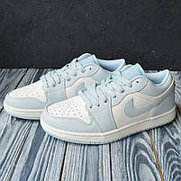 Низькі кроссівки жіночі Nike Air Jordan 1 Retro. Світло-блакитне взуття для дівчат Найк Аір Джордан 1., фото 11