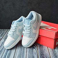 Низькі кроссівки жіночі Nike Air Jordan 1 Retro. Світло-блакитне взуття для дівчат Найк Аір Джордан 1., фото 9