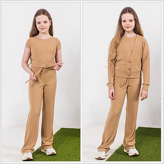 Костюм для дівчинки рубчик трійка Єсенія | на ріст 140, 146р., фото 1