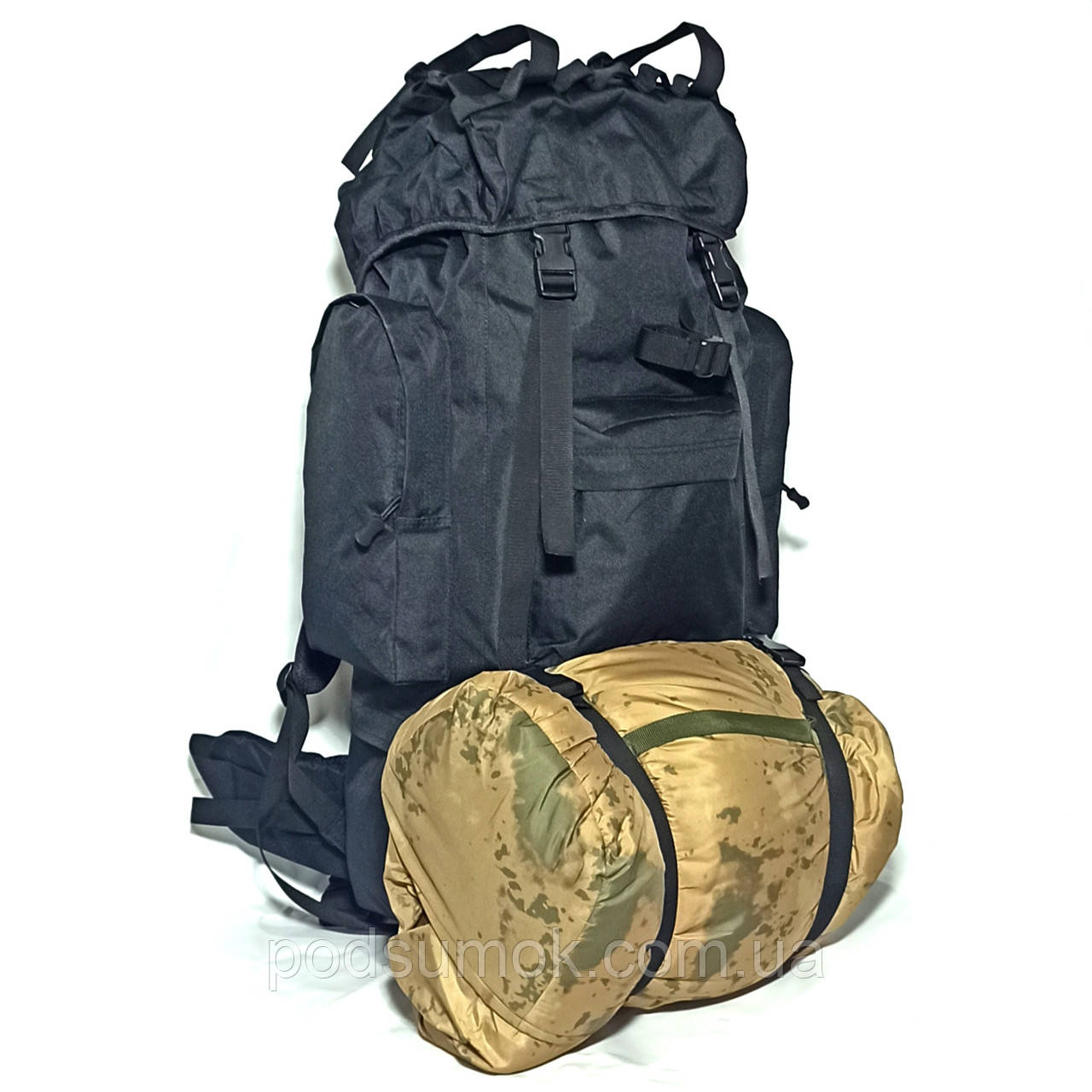 Каркасний тактичний рюкзак Мультикам багатофунціональний 80 л Black