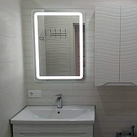 Зеркало с фронтальной LED подсветкой (60*80, 70*80, 80*80, 100*80 см) и закругленными углами