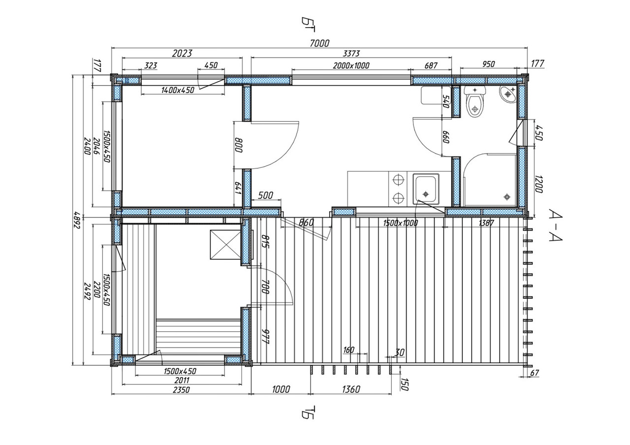 Модульний дачний будинок з банею 7,0х4,9м Sauna House 13 від Thermowood Production