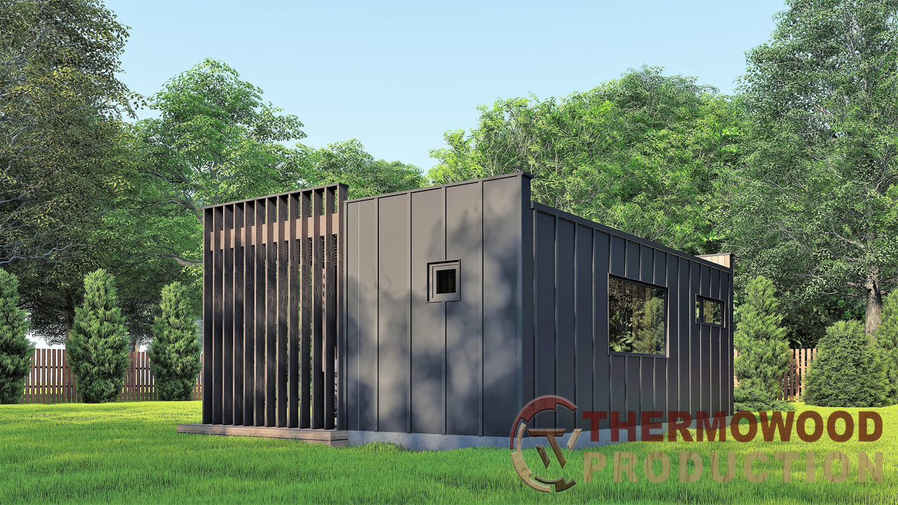 Модульний дачний будинок з банею 7,0х4,9м Sauna House 13 від Thermowood Production