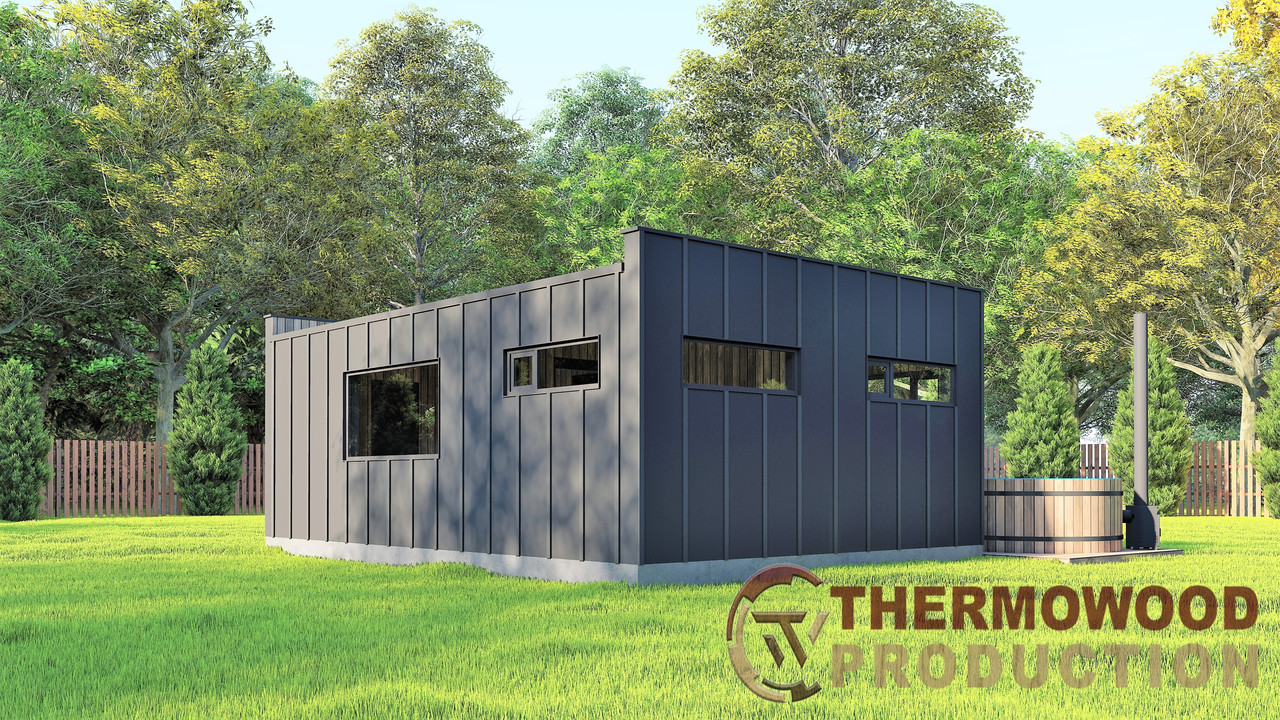 Модульний дачний будинок з банею 7,0х4,9м Sauna House 13 від Thermowood Production