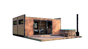 Модульний каркасний будинок 6,0х4,6м з банею Sauna House 14 під ключ від Thermowood Production
