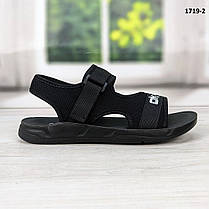 Босоніжки підліткові для хлопчика чорні текстильні на липучці Paliament D1524, фото 5