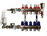 Колектор для теплої підлоги GROSS на 5 контурів у зборі