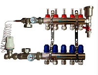 Коллектор для тёплого пола GROSS на 5 контуров в сборе
