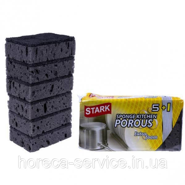 Губки кухонні Stark porous чорні 5+1шт/уп