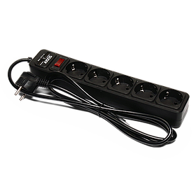 Мережевий фільтр-подовжувач з USB2 Optima Base 5 1,8m BLACK провід 3*0,75мм2<AXXIS>