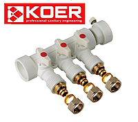 Коллектор распределительный 3-way с фитингом KOER K0191.PRO - 40x20 PPR (Чехия) НА 20 ТРУБУ!!!!!