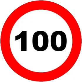 Табличка (наклейка) обмеження швидкості 100 км. (TEMPEST)