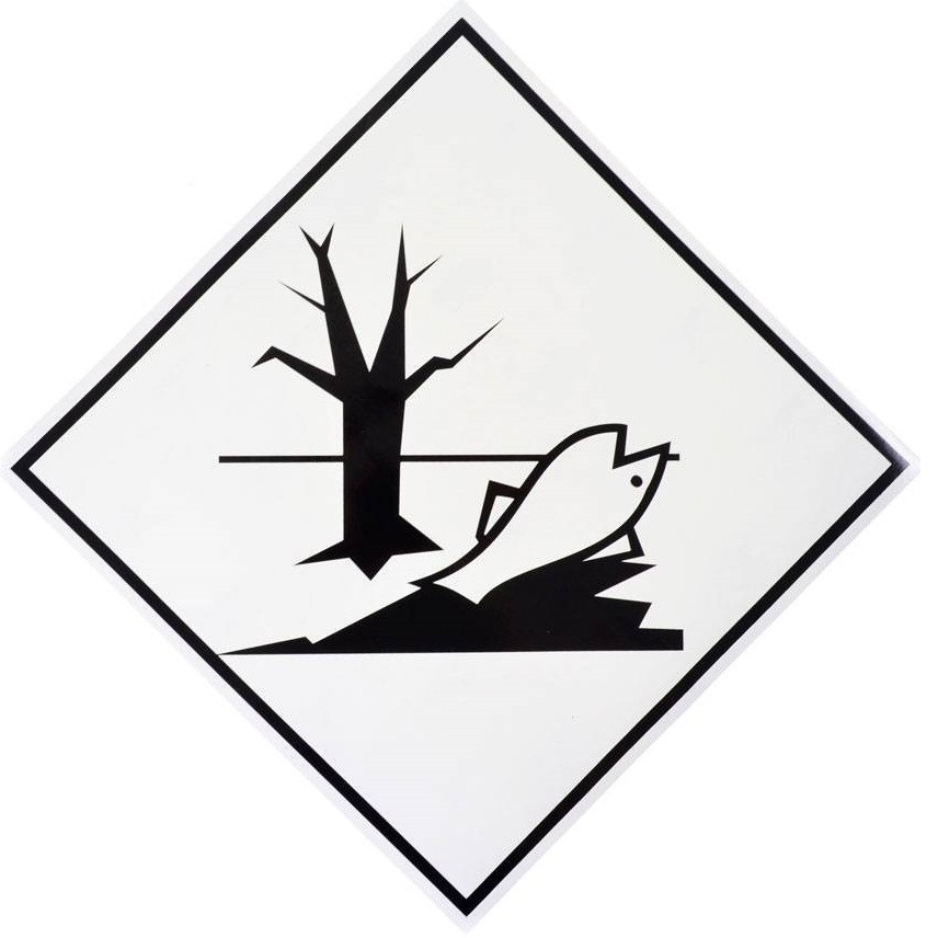 Табличка (наклейка) небезпечний вантаж для довкілля (риба та дерево) 250х250 (TEMPEST)