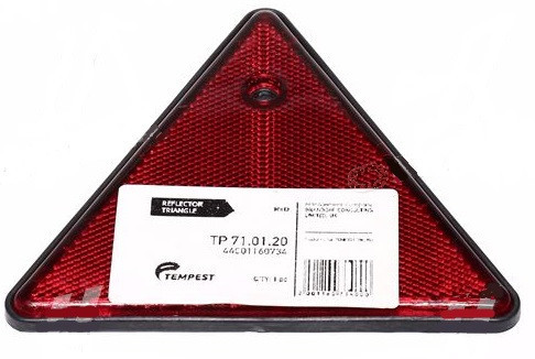 Світловідбивач трикутник червоний (чорна окантовка) (TEMPEST)