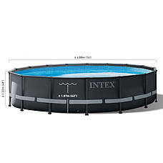 Каркасний басейн Intex 26326 (488x122 см) (Пісочний фільтр-насос 4 000 л/год, драбина, тент, підстилка), фото 4