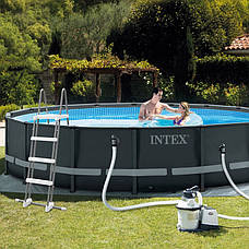Каркасний басейн Intex 26326 (488x122 см) (Пісочний фільтр-насос 4 000 л/год, драбина, тент, підстилка), фото 3