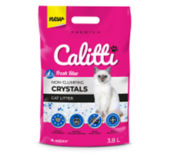 Наповнювач для туалету кішок силікагель Calitti CRYSTALS,3,8л Fresh blue