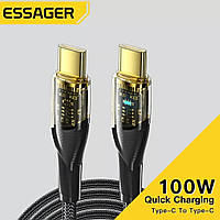 Кабель для зарядки телефона, ноутбука Essager PD 100W Type C - Type C 100 см.