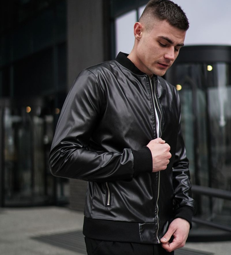 Купить Мужская куртка бомбер весна-осень весенняя осенняя кожанка ...