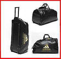 Спортивна сумка на колесах Adidas Combat Sports з висувною ручкою об'ємом 120 літрів з PU-кожи