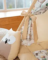 Вігвам дитячий бежево-білий в мишкі 115х115 см з килимком бонбон, фото 4