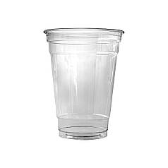 Купольний стакан 400 мл ''P'' пластиковий для коктейлів без кришки 50шт/уп / Склянки одноразові прозорі