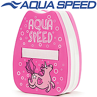 Доска для плавания детская с нагрудным ремнем досточка для плавания Aqua Speed KIDDIE Back Float, розовая