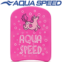 Доска для плавания детская досточка для плавания для девочки Aqua Speed KIDDIE Kickboard Unicorn, розовая